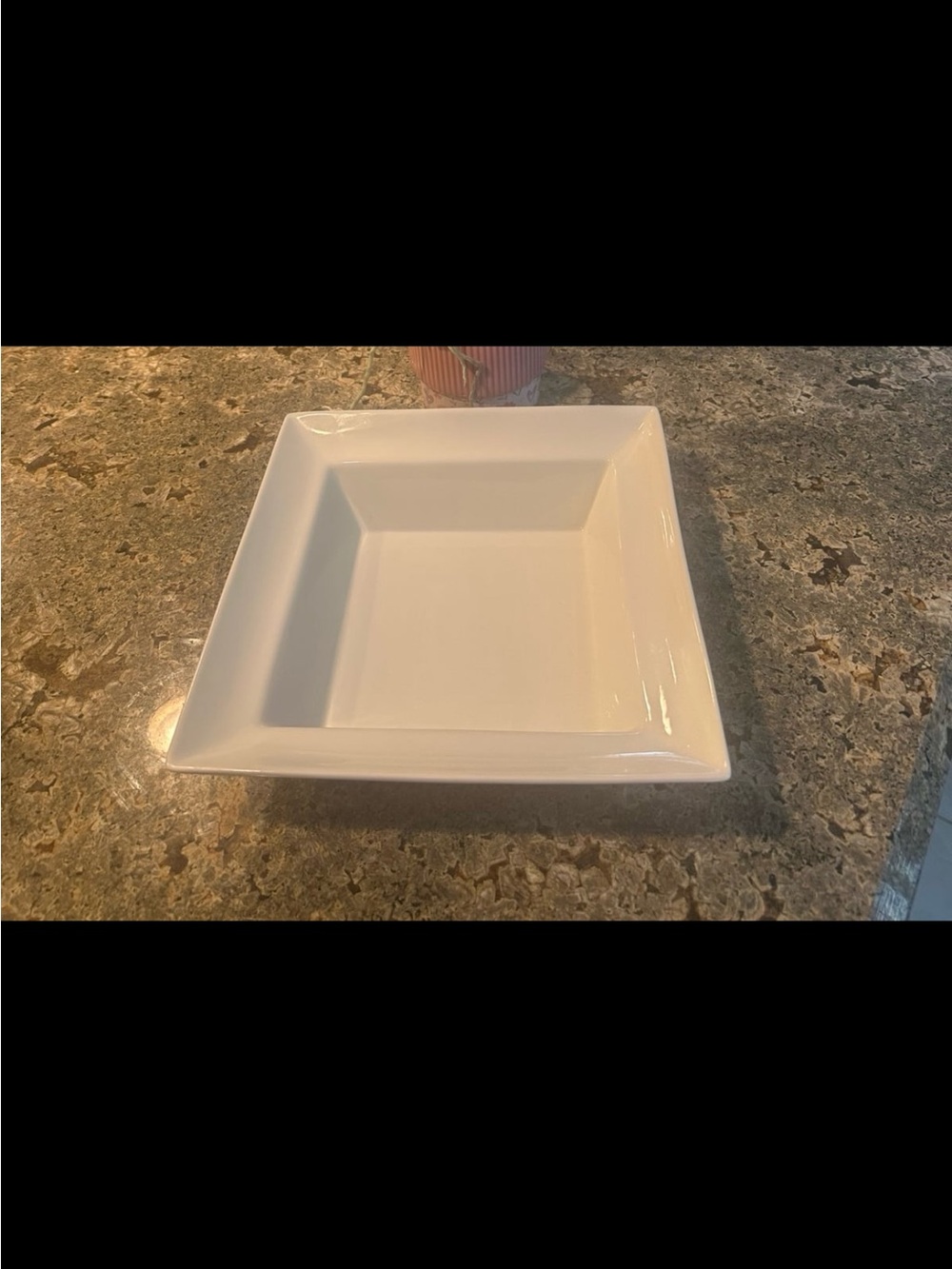 Pottery Barn Square Serving Fruit Bowl Display White Ceramic